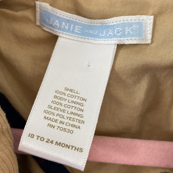 Janie and Jack Tan Corduroy Blazer Brown Faux Leather Elbow Pads. 18-24 Months - Picture 4 of 10